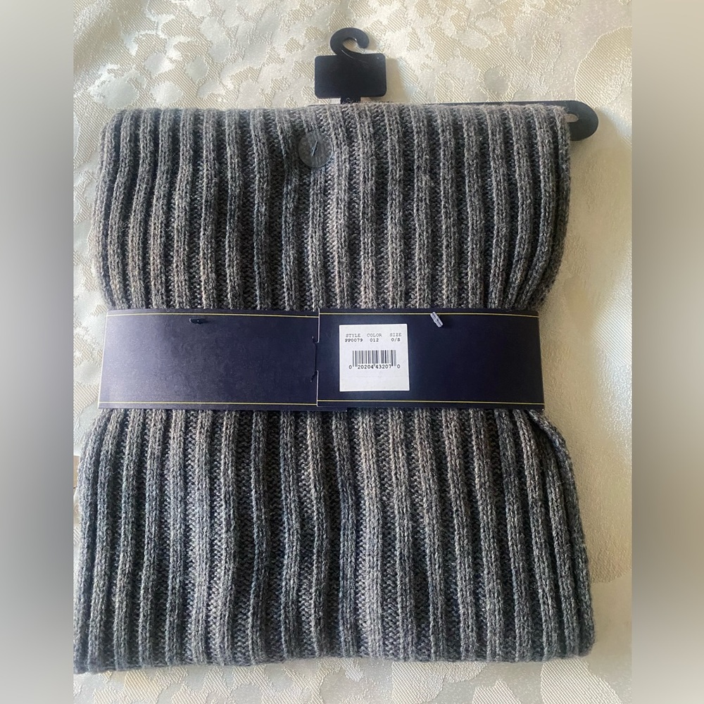 Polo Ralph Lauren Men's Lambswool Blend Hat, Scarf Set, Charcoal Grey, 2-Piece - Picture 5 of 6